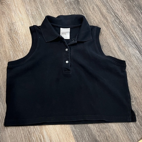 Moda international lot of 3 vintage 90s sleeveless crop collar shirts size M - Picture 2 of 8